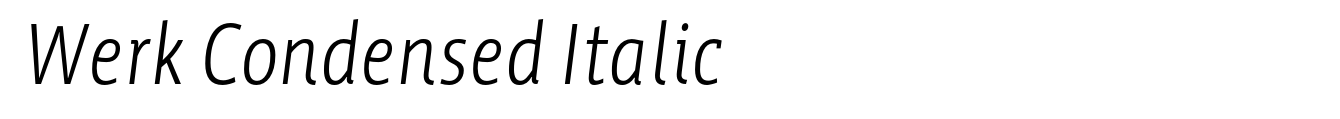 Werk Condensed Italic image